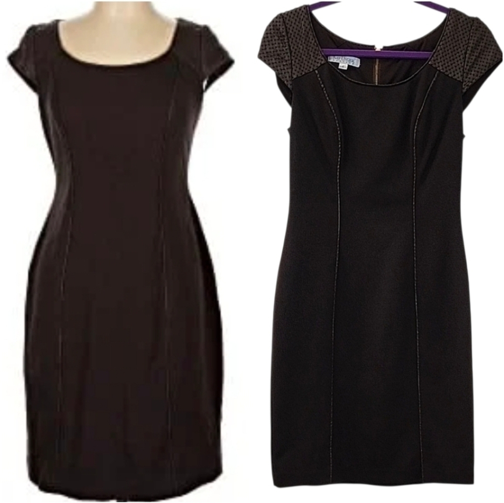 Kay Unger New York cocktail dress Chocolate Brown Sz 6 - Picture 2 of 16